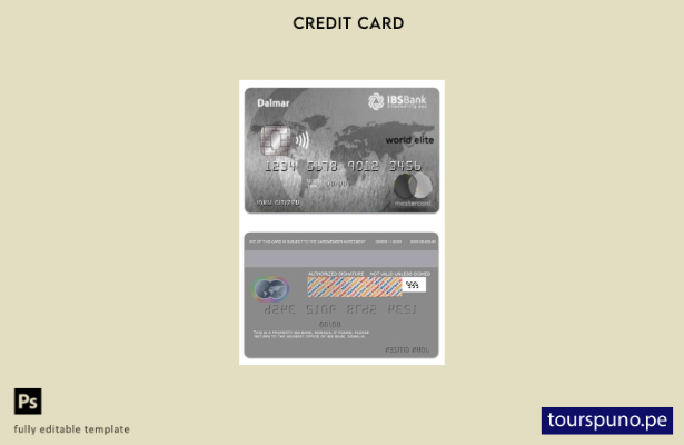 listo para imprimir plantilla de mastercard de élite mundial de Somalia IBS Bank